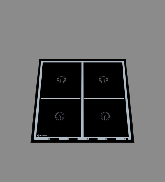 Berner BI4EGDF20W Induktionsherd mit 4 Kochstellen