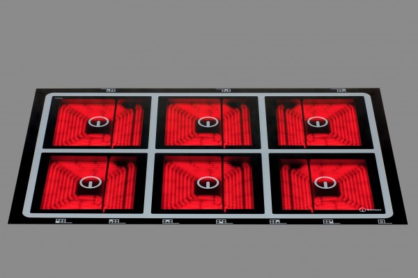 Berner BS6PEGAA Speedstar-Infrarotkochfeld mit 6 Quadratplatten in Großformat